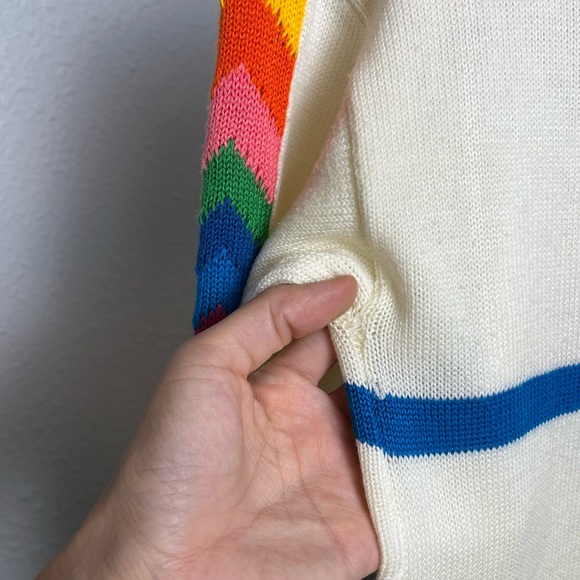 Vintage Vicki Volts Rainbow Chevron Flower Dress - Picture 12 of 16